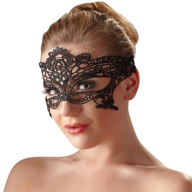 Sexy Augen-Maske venezianisch + aufwendige Stickereien + Schwarz Erotik Spitze