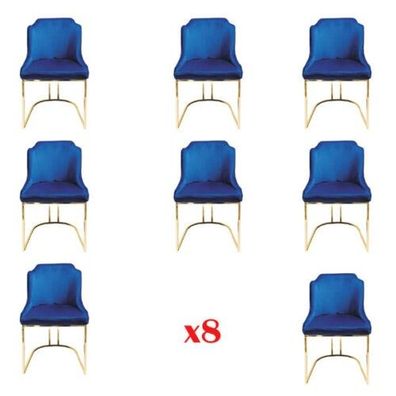 Design Stuhlset Gruppe Polsterung Textil 8x Stühle Möbel Luxus Lehn Garnitur Neu