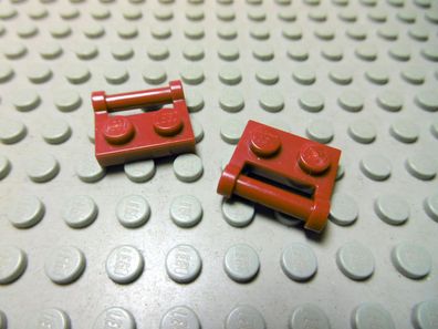 Lego 2 Platten 1x2 mit Griff Dunkelrot 48336 Set 7250 8876 7017 7295