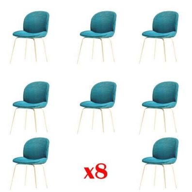Design Stuhl Set 8x Sessel Textil Polster Stühle Gastro Stoff Esszimmer Neu