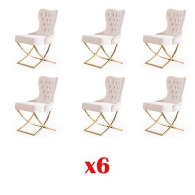 Garnitur Stühle 6x Polster Design Lounge Sitz Lehn Gruppe Möbel Stühle Stuhl Neu
