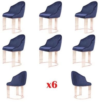 Stühle Set Gruppe Stühle Garnitur 6x Gruppen Sessel Stuhl Polster Hotel Textil