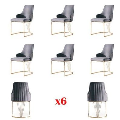 Gruppen 6x Stühle Sessel Lehn Polster Hotel Textil Neu Garnitur Stuhl Set Sets