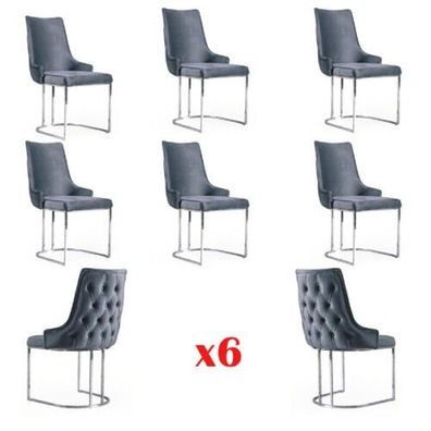 Esszimmer Stühle Chesterfield Lehnstuhl Modern Garnitur 6x Stuhl Set Gruppe Neu