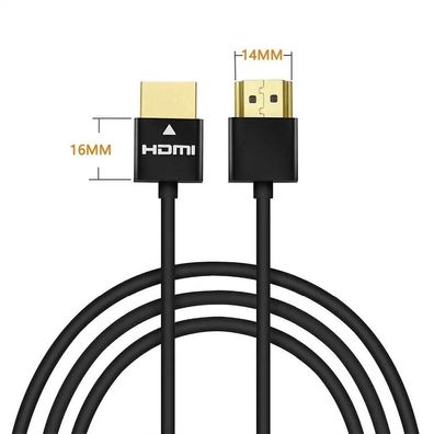HDMI Kabel 1m Ultra-Slim High Speed Ethernet, UHD, 4K, 3D, ARC extra dünn schmal