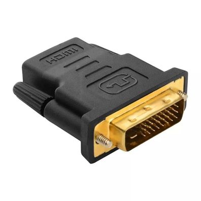 HDMI auf DVI Adapter - HDMI A Buchse zu DVI Stecker | 24 + 1 Kontakte vergoldet