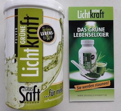 450 g Grüne Lichtkraft Bio Gras-SAFT-Pulver ohne Zusätze, Rohkostqualität glutenfrei