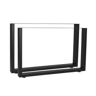 Wiltec Tischbeine Set 100x72cm schwarz pulverbeschichtet Tischkufen Tischgestell