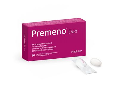 Premeno Duo - Vaginalovula 10/30 St. - revolutionäres Mittel gegen Trockenheit