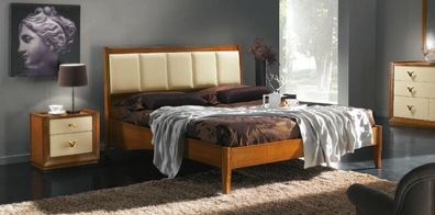 Luxus Set 3tlg. Schlafzimmer Bett Nachttisch Betten Doppel Holz Bettgestell Neu