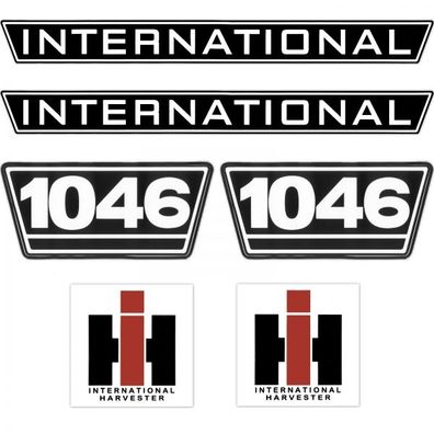 IHC International 1046 Schwarz Weiß Groß Schlepper Traktor Aufkleber Klebefolie