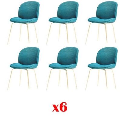 Grüne Sessel 6x Luxus Modern Esszimmer Stuhl Stühle Sitz Modern Massiv Holz Neu