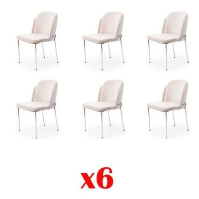 Stuhl 6x Ess Zimmer Stühle Sessel Lounge Design Möbel Polsterstuhl Neu Edelstahl