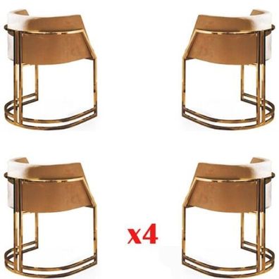 Küche Esszimmer Modern 4x Sessel Stuhl Neu Edelstahl Stoff Polster Stühle