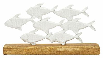 Deko Aufsteller Fischschwarm - 35 cm - Mango Metall Tisch Fenster Dekoration Fische