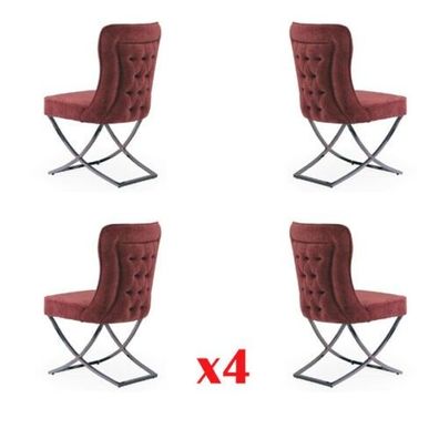 Esszimmer Stuhle Garnitur Sessel Design 4x Stühle Set Gruppe Polster Gastro Neu