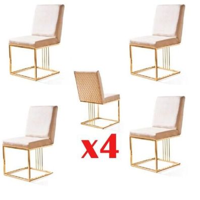 Design Stuhl Set 4x Sessel Textil Stühle Stoff Esszimmer Neu Polster Gastro