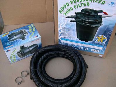 Profi - Teichfilter - Set Druckfilter + 24W UVC + Filterpumpe 18000 Liter Filter