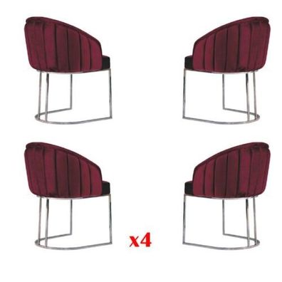 Esszimmer 4 x Stuhl Design Polstersitz Stühle Garnitur Sessel Lounge Set Neu