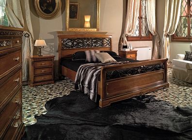 Bett Design Betten Luxus Schlafzimmer Möbel Einrichtung Vaccari cav giovanni Neu