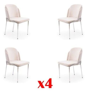 Stuhl 4X Stühle Gruppe Garnitur Esszimmer Sessel italienischer Stil Luxus Möbel