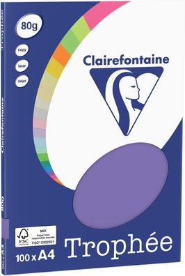 Clairefontaine Kopierpapier 4116C Trophee A4 80g/ qm 100 Blatt violett