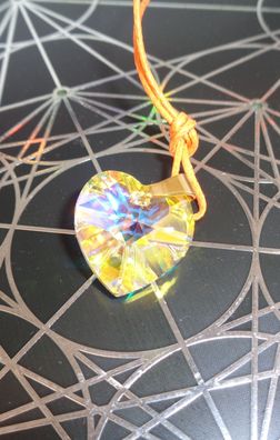 Herz-Kristall-Anhänger Aura-Chakra-Harmonie Swarovski Chi-Pendant Energie-Amulett