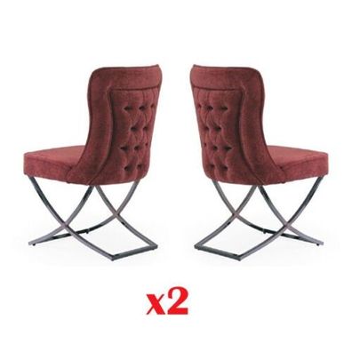 Chesterfield Hotel Garnitur Textil Polster Gruppe 2x Set Neu Stühle Design Stuhl