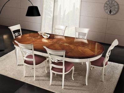 Klassischer Tisch Holztisch Barock Rokoko Speisesaal Königlicher Esstisch Tische
