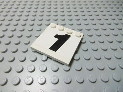 Lego 1 Fliese mit Randnoppen weiß beklebt 1 6179pb031 Set 8291