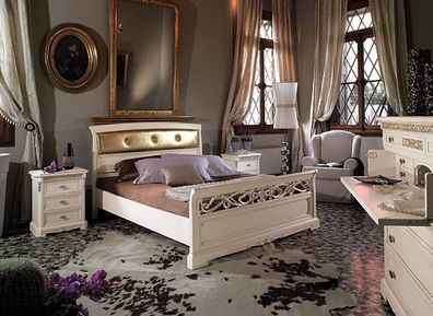 Bett Schlafzimmer Möbel Doppel Betten Luxus Einrichtung Vaccari cav giovanni Neu
