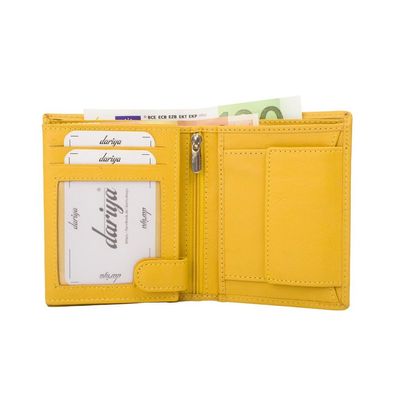 Geldbörse Nappa Leder Kombibörse gelb ca. 9,5 x 11,5 x 2,0 cm