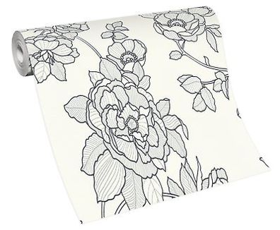 Erismann Tapete Vliestapete FreeStyle 5403-10 Hellgrau Weiß stylisch Blumen
