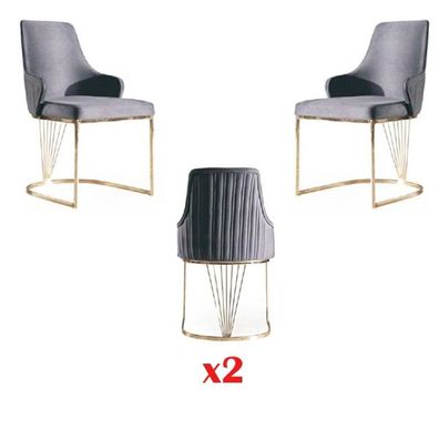Stuhl 2x Ess Zimmer Neu Stühle Polsterstuhl Sessel Metall Lounge Design Möbel