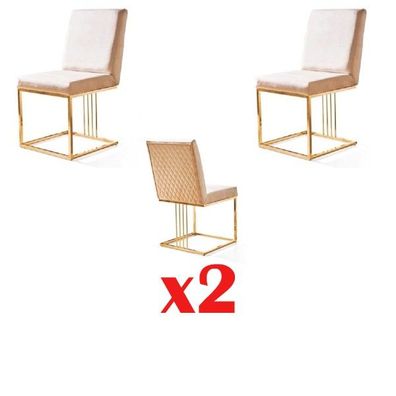 Design Sessel Polster Set 2x Stuhl 100% Textil Stühle Gastro Esszimmer Sets Neu