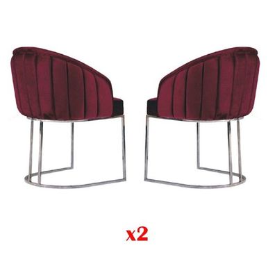 Designer Metall Stoff Polster Stühle Gastro Esszimmer Modern 2x Sessel Stuhl Neu