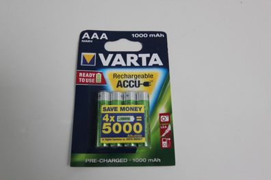 5703 Varta AAA-Micro-Akku NiMH 1000 mAh, 4er Pack Akku Akkus Top Preis