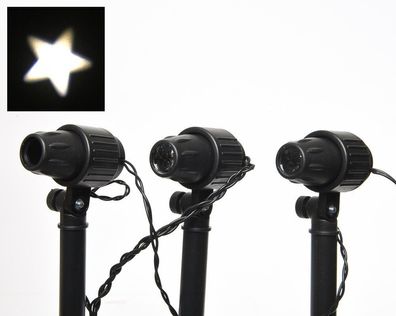 494366 LED Sternprojektions Leuchten 8 Stück 350cm - 8 L Warmes Weiss