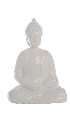 46629 Buddha Spirit Keramik weiß glasiert - Europäische Herstellung - Höhe 35 cm