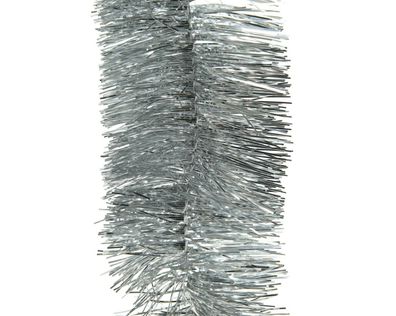 401080 Lametta - Girlande Glanz Silber 7,5 x 270cm (Gr. Mittel)
