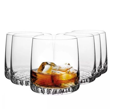 Krosno Gläser für Whisky Wasser Getränke Tumbler | Set 6 | 300 ml | Spülmaschine