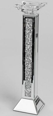 884312 Leuchter 10x30cm Brilliant aus Spiegelglas mit Glassteinen im inneren
