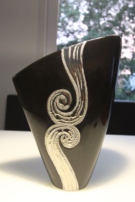 formano Vase 30cm Schwarz - Silber aus hochwertiger Keramik NEU