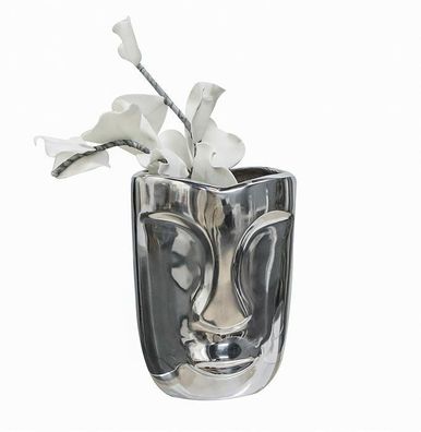33988 Vase Face Aluminium poliert ausgeprägte Oberflächenstruktur