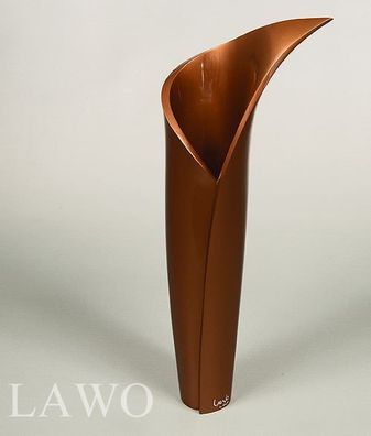 10.4.378 Lacquervase Vase LAWO Braun Metallic Holz Design Designvase