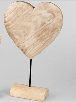 572295 Deko-Herz auf Sockel 29 x 48cm aus Naturholz gefertigt (Gr. Mittel)