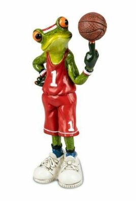 717566 a Frosch Basketballer hellgrün 14cm aus Kunststein & witzige Details