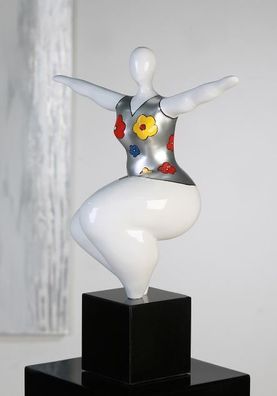 79421 Skulptur White Ballerina aus Poly · weiß / Silber / bunt Höhe 56 cm (Gr. Groß)