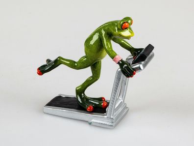 717061 Frosch Fitness hellgrün 15cm aus Kunststein mit witzigen Details