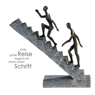 79126 Skulptur Staircase aus Poly broncefinish Höhe 28cm Breite 28cm (Gr. Mittel)